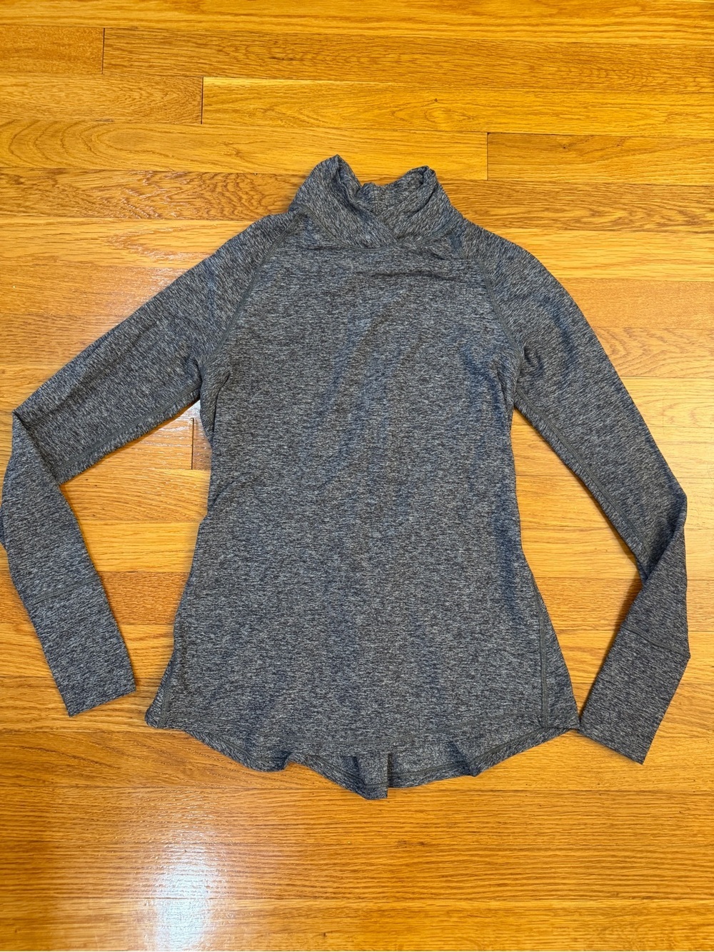Lululemon Warm Your Core Long Sleeve Tee Heathered Black - Size EST 4?